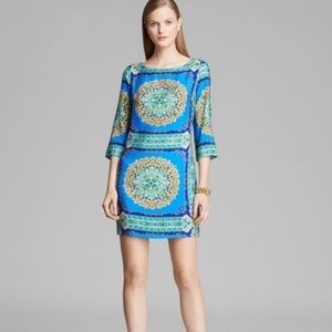Laundry by Shelli Segal Blue Printed Scarf Dress